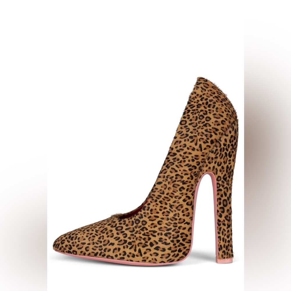 Jeffrey Campbell x Bettie Page Spectacle Leopard Print Heels Sz 8US/6UK
